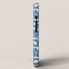 Abstract blue retro flower art pattern iPhone Case Gallery Image 2