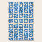 Abstract blue retro flower art pattern Cutting Board Gallery Image 1