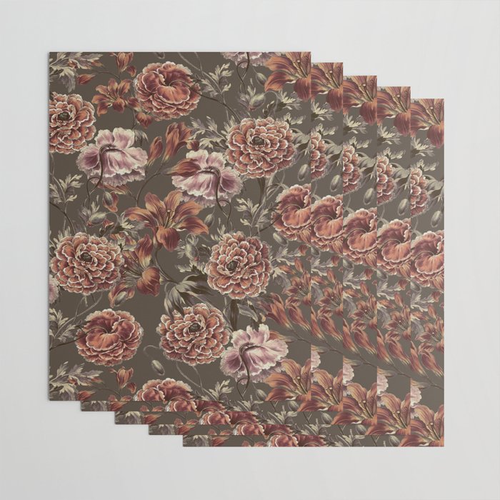 ORANGE LILY AND POPPY Wrapping Paper Gallery Image 3