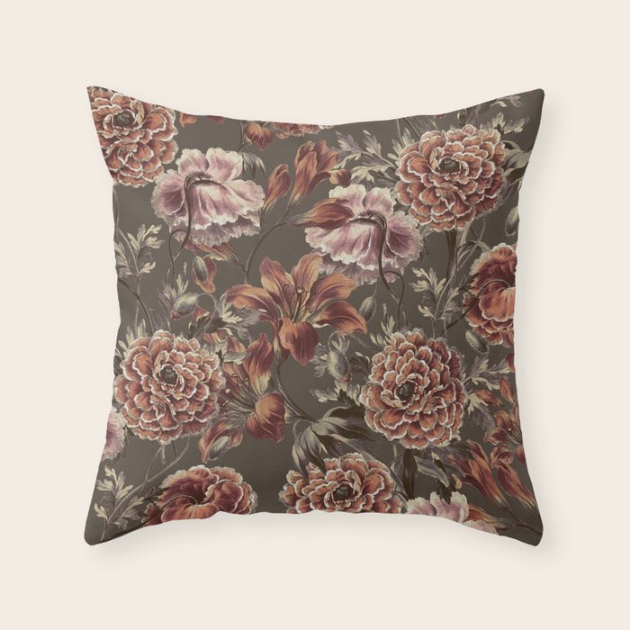 ORANGE LILY AND POPPY Throw Pillow Gallery Image 6