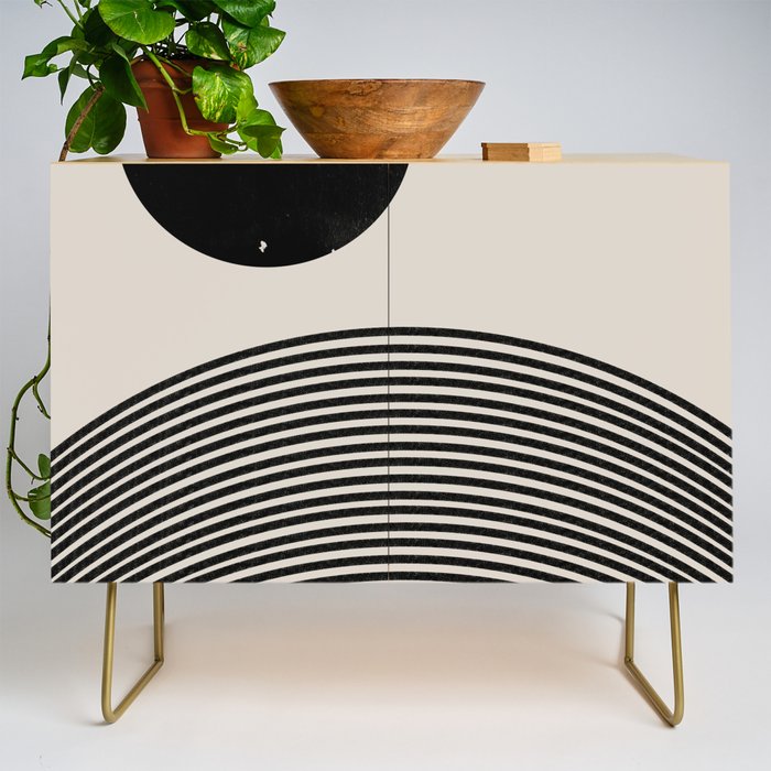 Woodblock Art, Mid Century illustration Credenza Gallery Image 1