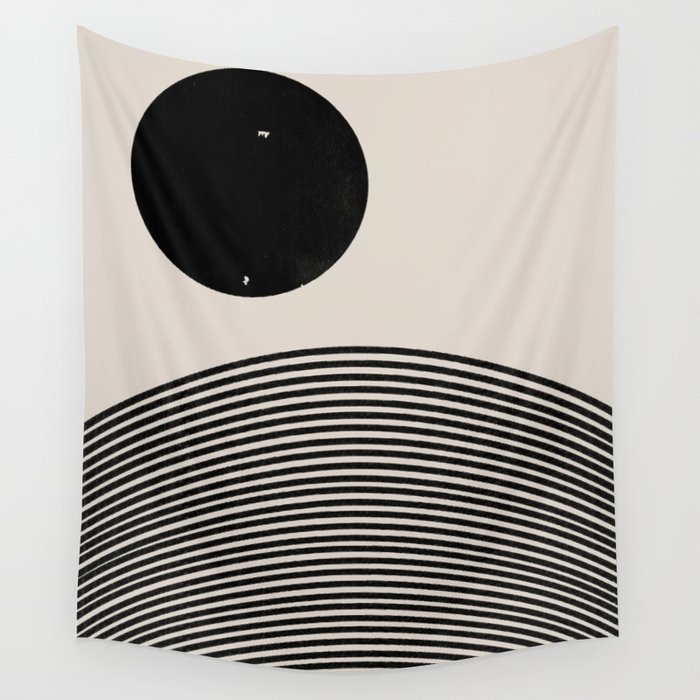 Woodblock Art, Mid Century illustration Wall Tapestry Gallery Image 4