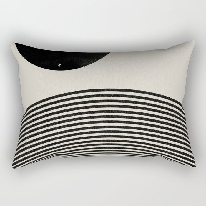 Woodblock Art, Mid Century illustration Rectangular Pillow Gallery Image 1