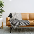 Woodblock Art, Mid Century illustration Throw Blanket Gallery Image 1