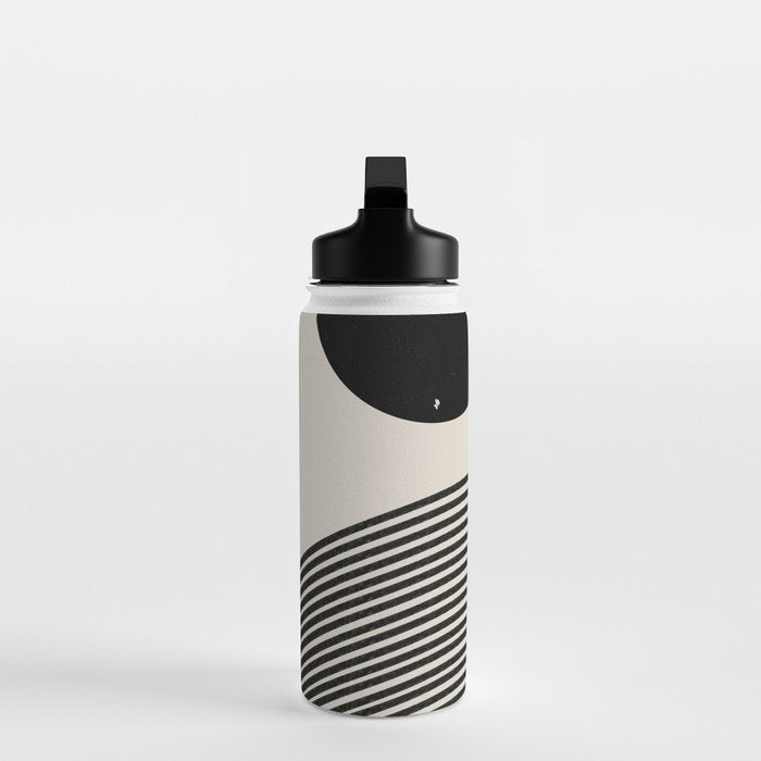 Woodblock Art, Mid Century illustration Water Bottle Gallery Image 3