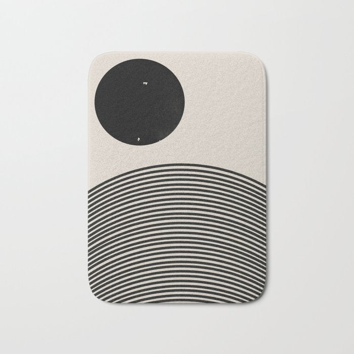 Woodblock Art, Mid Century illustration Bath Mat Gallery Image 1