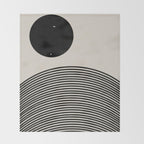 Woodblock Art, Mid Century illustration Throw Blanket Gallery Image 2