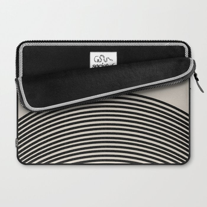 Woodblock Art, Mid Century illustration Laptop Sleeve Gallery Image 2