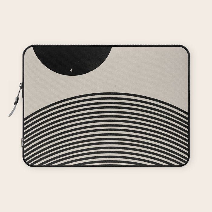 Woodblock Art, Mid Century illustration Laptop Sleeve Gallery Image 1