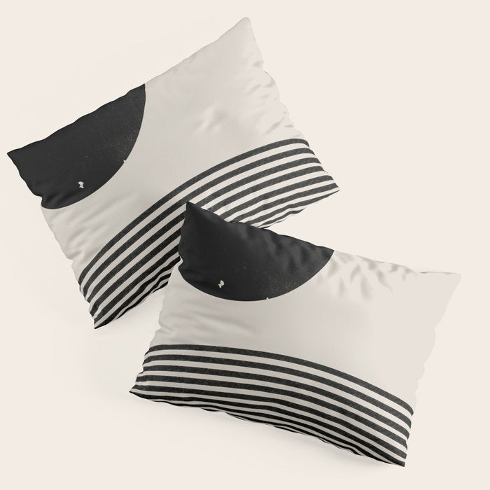 Woodblock Art, Mid Century illustration Pillow Sham Gallery Image 1