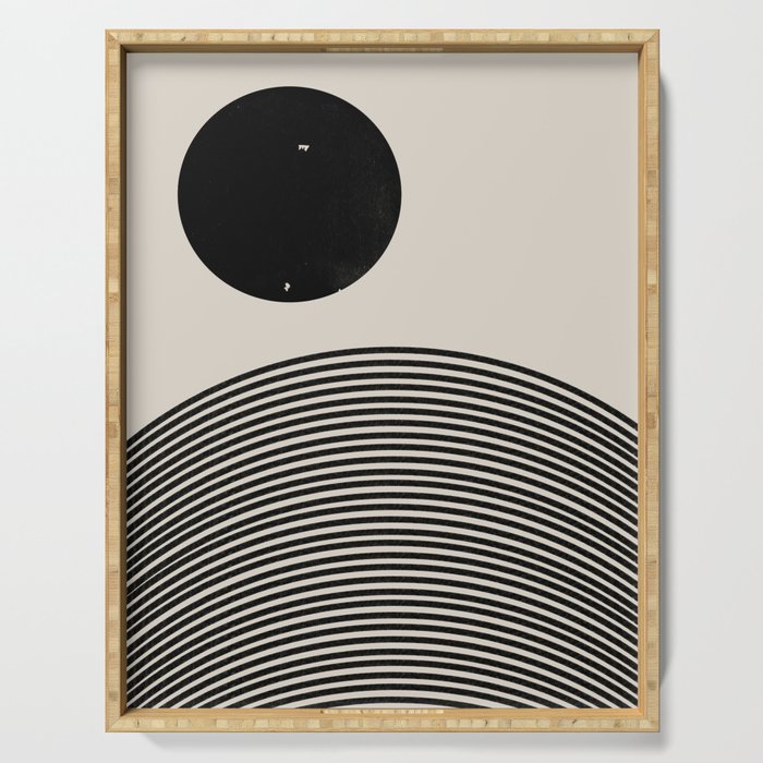 Woodblock Art, Mid Century illustration Serving Tray Gallery Image 1