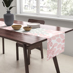Festive, Floral Prints, Bloom Mix, Pink and Gray Table Runner Gallery Image 2