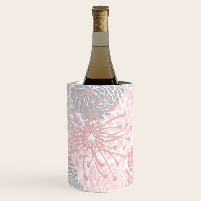 Festive, Floral Prints, Bloom Mix, Pink and Gray Wine Chiller Gallery Image 2