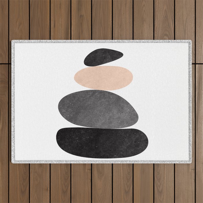 Peaceful, Zen, Balance, Geometric Art Outdoor Rug Gallery Image 1