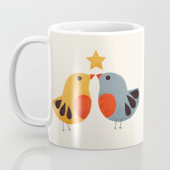 Festive Birds and Star Coffee Mug Gallery Image 3