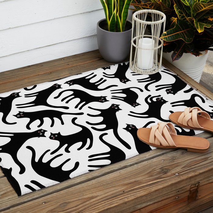 Black Cats Blep! Outdoor Rug Gallery Image 2