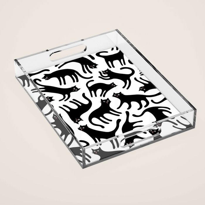 Black Cats Blep! Acrylic Tray Gallery Image 1