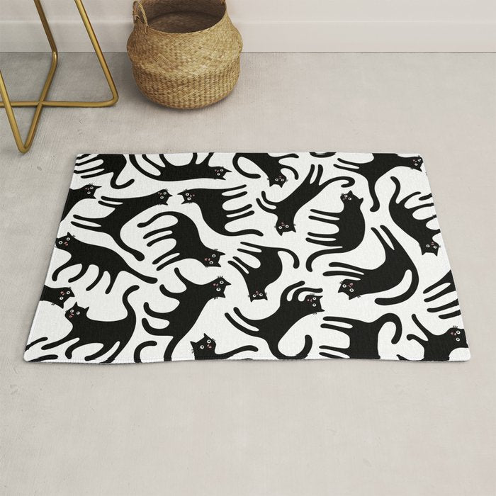 Black Cats Blep! Rug Gallery Image 1