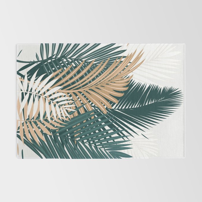 Gold and Green Palm Leaves Rug Gallery Image 2