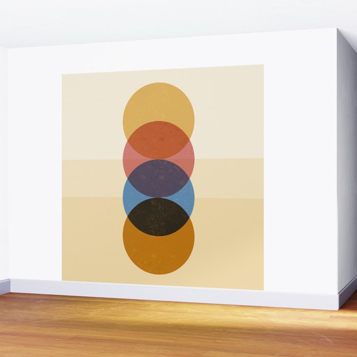 Abstraction_SUNRISE_SUNSET_CIRCLE_RISING_COLORFUL_POP_ART_0425A Wall Mural Gallery Image 2
