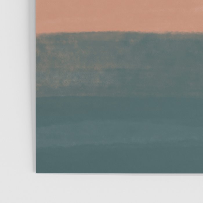 Desert Dream Waves_ Teal Green & perfectly pale Pink_ brush strokes abstract painting Poster Gallery Image 3