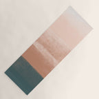 Desert Dream Waves_ Teal Green & perfectly pale Pink_ brush strokes abstract painting Yoga Mat Gallery Image 1