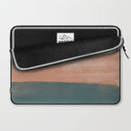Desert Dream Waves_ Teal Green & perfectly pale Pink_ brush strokes abstract painting Laptop Sleeve Gallery Image 2