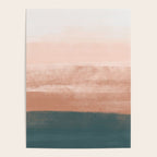 Desert Dream Waves_ Teal Green & perfectly pale Pink_ brush strokes abstract painting Poster Gallery Image 4