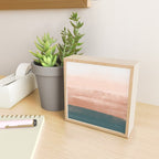 Desert Dream Waves_ Teal Green & perfectly pale Pink_ brush strokes abstract painting Mini Art Print Gallery Image 2