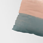 Desert Dream Waves_ Teal Green & perfectly pale Pink_ brush strokes abstract painting Pillow Sham Gallery Image 4