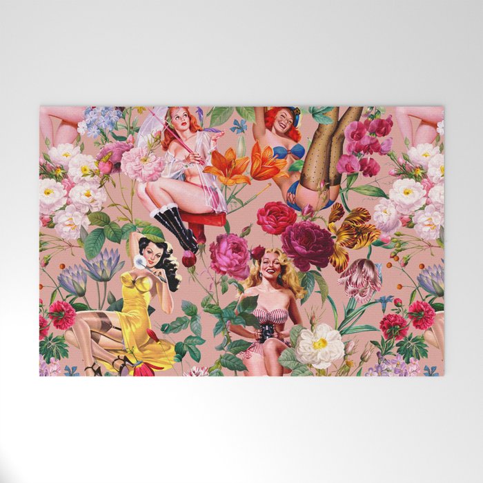 Floral and Pin-Up Girls III Welcome Mat Gallery Image 1