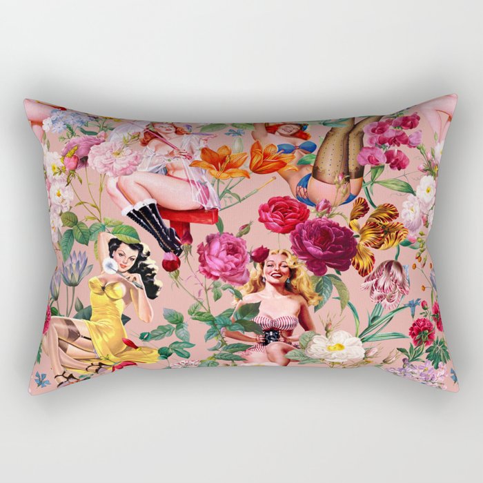 Floral and Pin-Up Girls III Rectangular Pillow Gallery Image 2