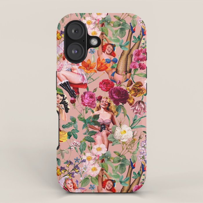 Floral and Pin-Up Girls III iPhone Case Gallery Image 1
