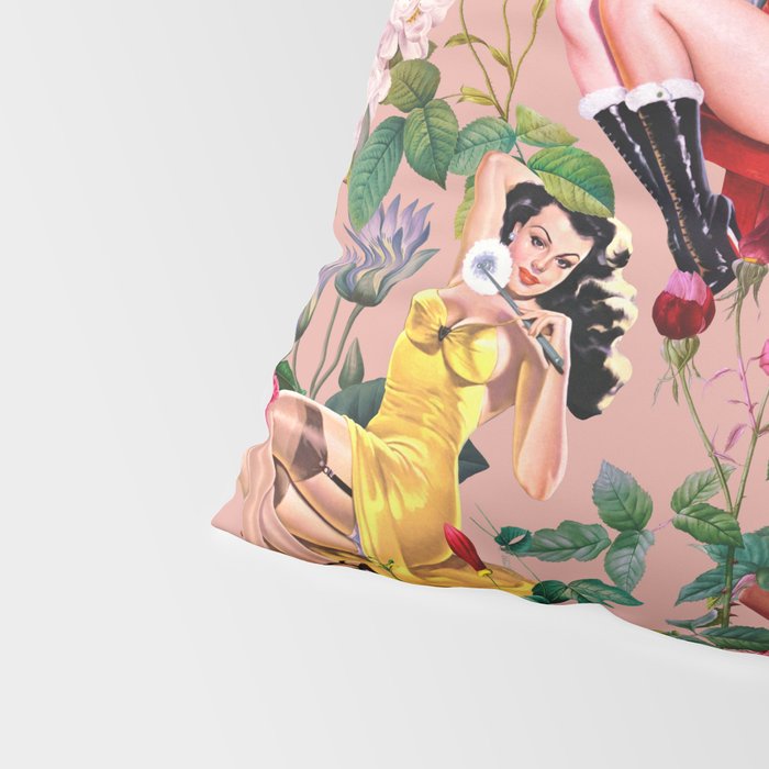 Floral and Pin-Up Girls III Pillow Sham Gallery Image 4