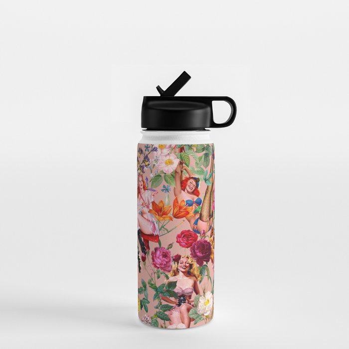 Floral and Pin-Up Girls III Water Bottle Gallery Image 1