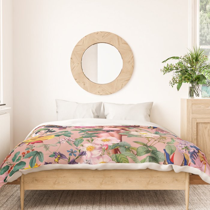 Floral and Pin-Up Girls III Duvet Cover Gallery Image 3