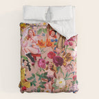 Floral and Pin-Up Girls III Duvet Cover Gallery Image 6