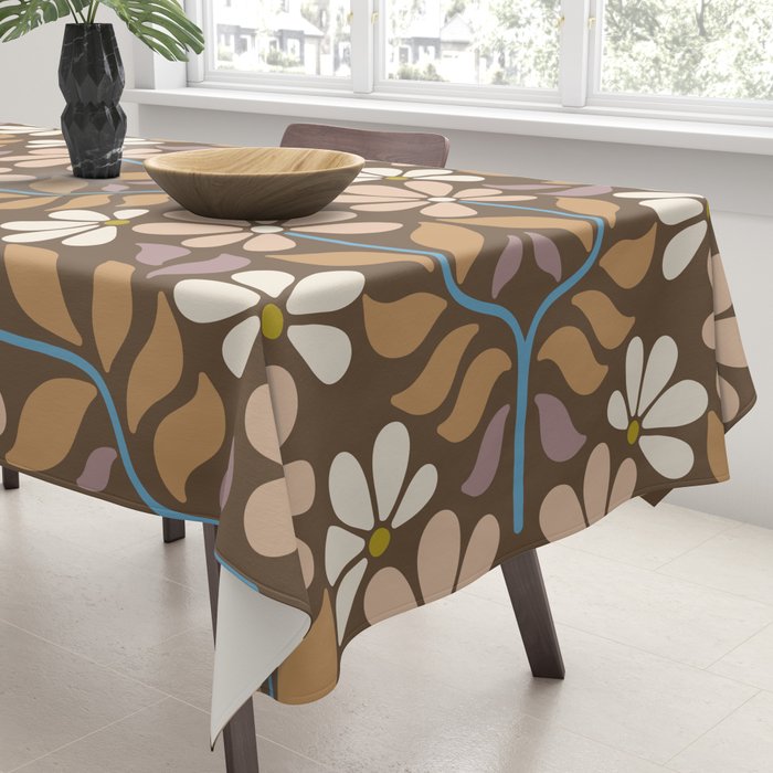 Retro Floral Pattern Bloom Tablecloth Gallery Image 3