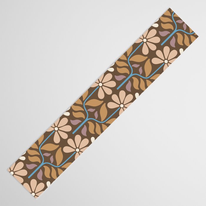 Retro Floral Pattern Bloom Table Runner Gallery Image 3