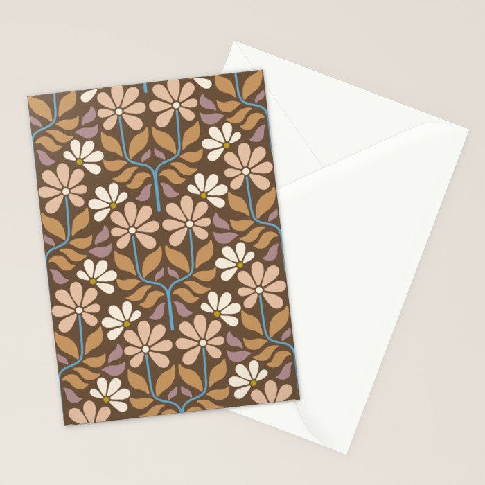 Retro Floral Pattern Bloom Stationery Card Gallery Image 2