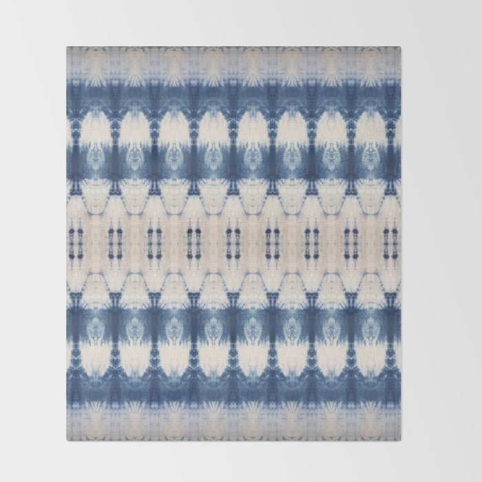 Abstract Shibori Boats in a Marina Throw Blanket Gallery Image 2