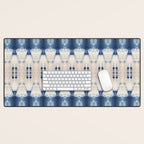 Abstract Shibori Boats in a Marina Desk Mat Gallery Image 1