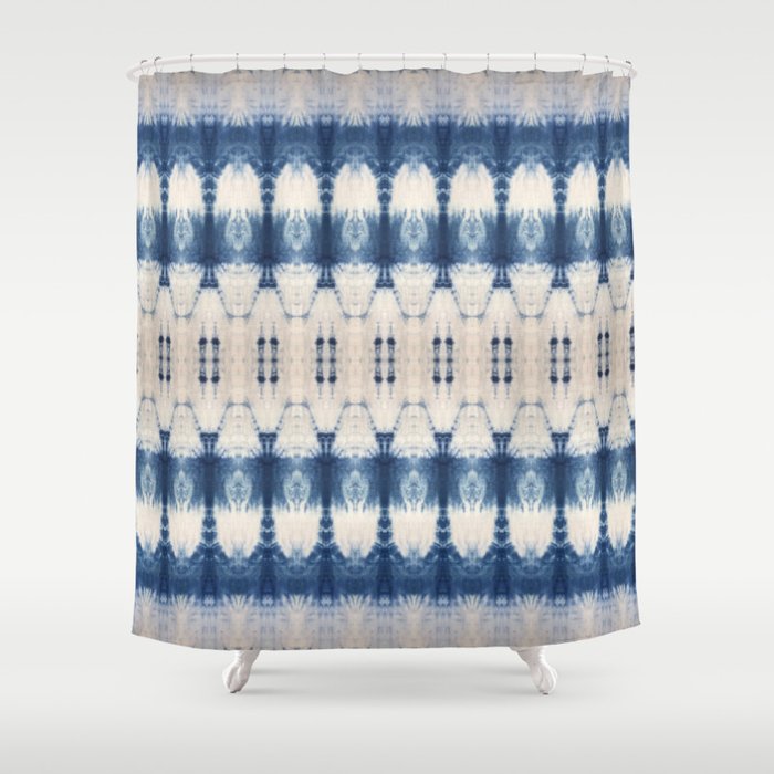 Abstract Shibori Boats in a Marina Shower Curtain Gallery Image 1