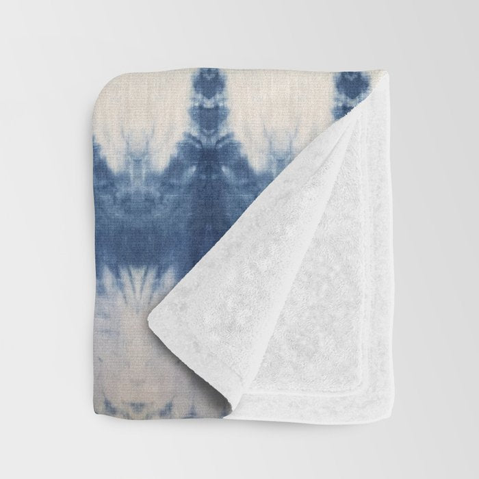 Abstract Shibori Boats in a Marina Throw Blanket Gallery Image 3