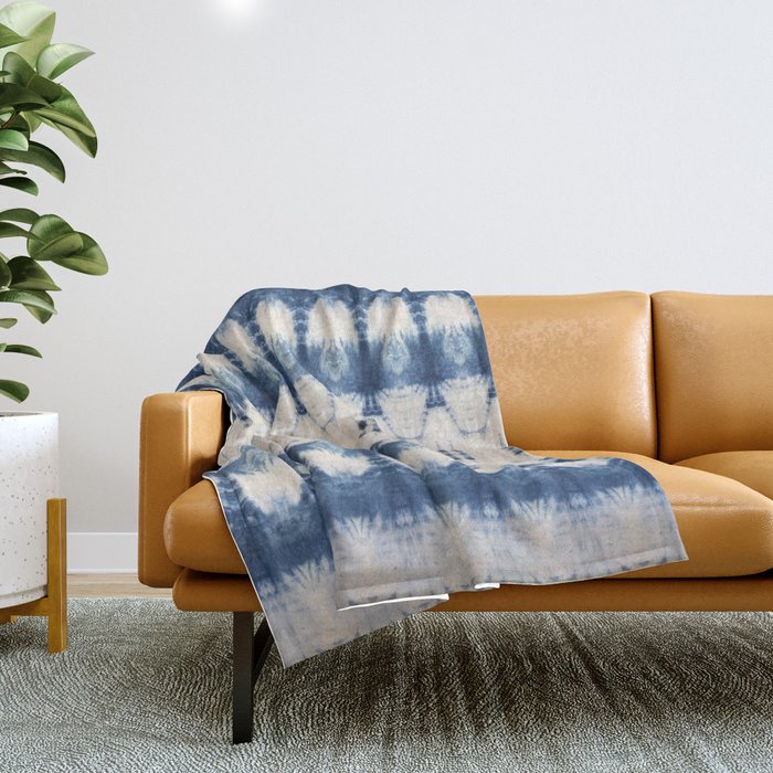 Abstract Shibori Boats in a Marina Throw Blanket Gallery Image 1