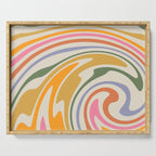 Rainbow Swirl Abstract Retro 70s  Serving Tray Gallery Image 1