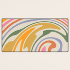 Rainbow Swirl Abstract Retro 70s  Desk Mat Gallery Image 3