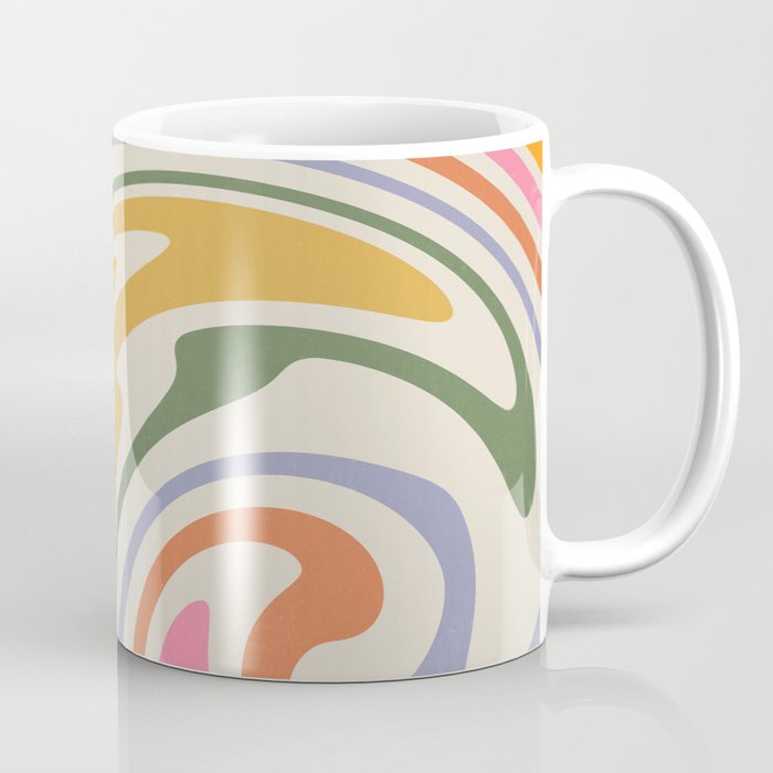 Rainbow Swirl Abstract Retro 70s  Coffee Mug Gallery Image 1