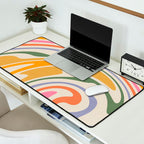 Rainbow Swirl Abstract Retro 70s  Desk Mat Gallery Image 2