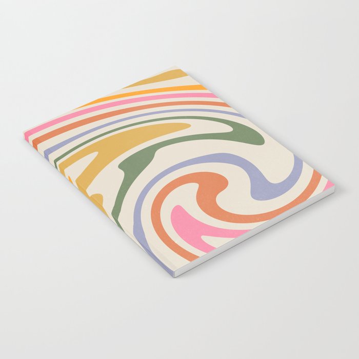 Rainbow Swirl Abstract Retro 70s  Notebook Gallery Image 2